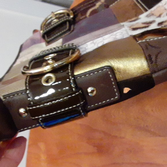 Coach Multi Patchwork Suede Leather Hobo Crossbody Bag - Picture 4 of 16